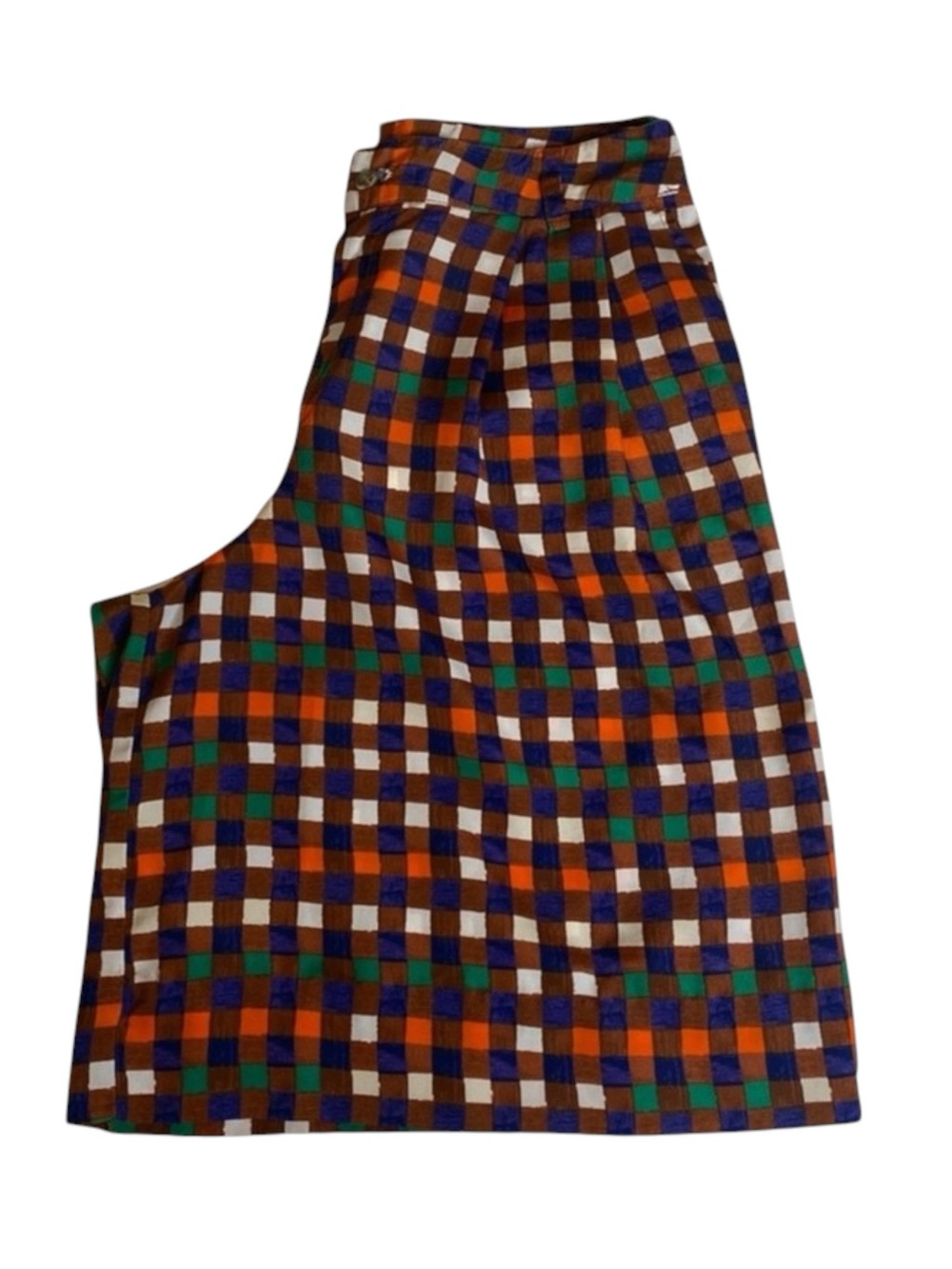 Duro Olowu 𑁍 Window Pane Print Plaid Shorts 𑁍 Wild Red Multicolor 𑁍 XS S 4 𑁍 - Picture 10 of 16